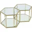 Elegant Brushed Gold and Glass Modular Coffee Table Set