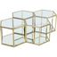Modular Brushed Gold 58" Glass-Top Coffee Table with Storage