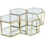 Modular Brushed Gold 58" Glass-Top Coffee Table with Storage