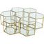 Modular Brushed Gold Glass Coffee Table Set with Storage