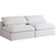 Serene 78'' Cream Linen Deluxe Modular Sofa with Feather Cushions