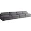 Serene Gray Linen Fabric Modular Armless Sofa with Down Fill Cushions