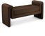 Stylus Brown Velvet Upholstered Bench with Curved Arms