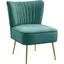 Tess Mint Velvet Accent Chair with Gold Steel Legs