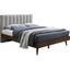 Vance Beige Linen Upholstered Queen Bed with Wood Frame