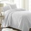 White Twin Microfiber Quilted Coverlet Set