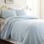 Pale Blue Quilted Microfiber Queen Coverlet Set