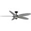 Mesilla 60" Gray Weathered Wood and Black Industrial Ceiling Fan with Remote