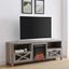 Grey Wash Rustic 70'' Electric Fireplace TV Stand with Cabinet Storage