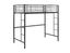 Twin-Size Loft Bed with Sturdy Metal Frame and Dual Ladders - Black