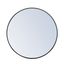 Contemporary Minimalist 28" Round Black Metal Frame Mirror