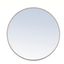 28-Inch Round Silver Metal Frame Bathroom Vanity Mirror