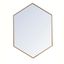 Contemporary Gold Hexagonal Wall Mirror with Metal Frame