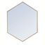 Contemporary Gold Metal Frame Hexagon Vanity Mirror 30x40