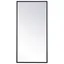 Transitional Black Wood and Silver Metal Frame Mirror 14x28 Inch