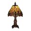 11.5" Multicolor Stained Glass and Bronze Dragonfly Mini Lamp