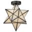 White Glass Moravian Star Flush Mount Light