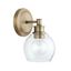 Aged Brass Globe Wall Sconce with Clear Glass Shade