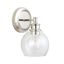 Polished Nickel Globe Glass 1-Light Sconce