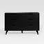 Black Mid-Century Modern 6-Drawer Dresser with Cut-Out Handles