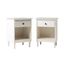 White Solid Wood 1-Drawer Mid-Century Nightstand Set