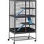 Gray Double Unit Small Animal Cage with Ramps and Shelves