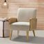 Handcrafted Tan Velvet Accent Chair with Manufactured Wood Frame