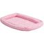 Pink Fleece Double Bolster Dog Crate Mat, 22"