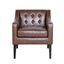 Espresso Elegance Faux Leather Square Arm Side Chair