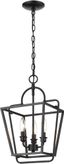 Matte Black 3-Light Metal Pendant Light