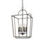 Antique Silver 6-Light Glass Pendant for Indoor/Outdoor