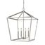 Contemporary Satin Nickel 4-Light Glass Pendant