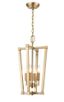 Modern Gold Brushed Nickel 4-Light Pendant, 21.25" Tall