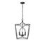 Tracy Matte Black 4-Light Incandescent Pendant Chandelier