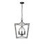 Tracy Matte Black 4-Light Incandescent Pendant Chandelier