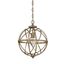 Vintage Gold Glass Globe Pendant Light