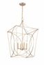 Modern Gold 4-Light Geometric Pendant Light