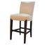 Cream Leather and Wood Adjustable Counter Stool