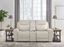 White Leather Power Reclining Loveseat with Cup Holder