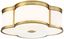 Liberty Gold Etched White Glass 22" LED Drum Ceiling Light