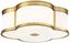 Liberty Gold Etched White Glass 22" LED Drum Ceiling Light