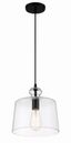 Coal Clear Glass Drum Pendant Light with Adjustable Height