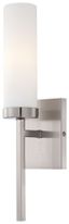 Elegant Brushed Nickel Cylinder Sconce with Etched Opal Glass