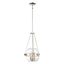 Transitional 3-Light Polished Nickel Pendant with Clear Glass