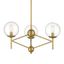 Soft Brass 3-Light Globe Chandelier with Clear Glass Shades