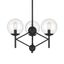 Coal Black 3-Light Clear Glass Pendant Chandelier