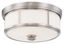 16" Brushed Nickel and Glass Drum Flush Mount Ceiling Light