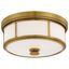 Elegant Liberty Gold 3-Light Flush Mount with Etched White Glass