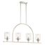 Transitional Polished Nickel 4-Light Linear Chandelier with Clear Glass Shades