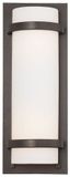 Smoked Iron 2-Light Dimmable Wall Sconce with Etched Opal Glass